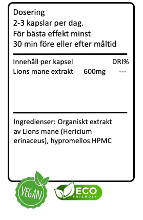 Lion's Mane PURA – För minne, fokus, nervsystem & kognitiv hälsa
