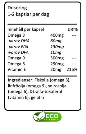 Omega 3-6-9 PURA – Naturligt tillskott för hjärta, hjärna & hud
